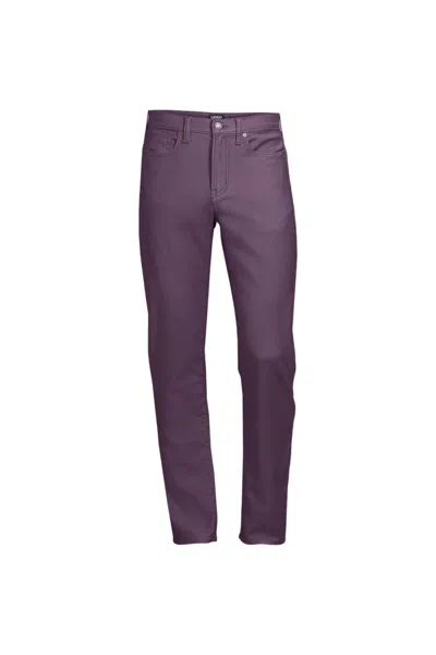 Lands' End Men's Straight Fit Knit 5-pocket Pants In Purple