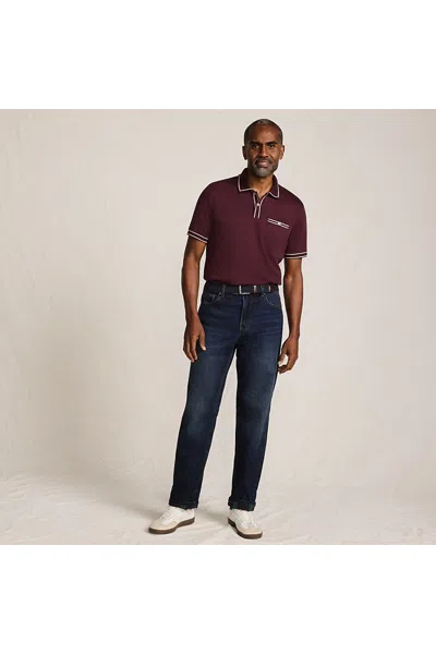 Lands' End Men's Stretch Comfort Waist Classic Fit Flannel Lined Jean In Blue