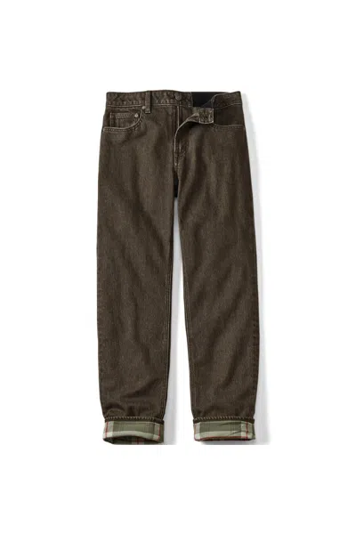 Lands' End Men's Stretch Comfort Waist Classic Fit Flannel Lined Jean In Brown