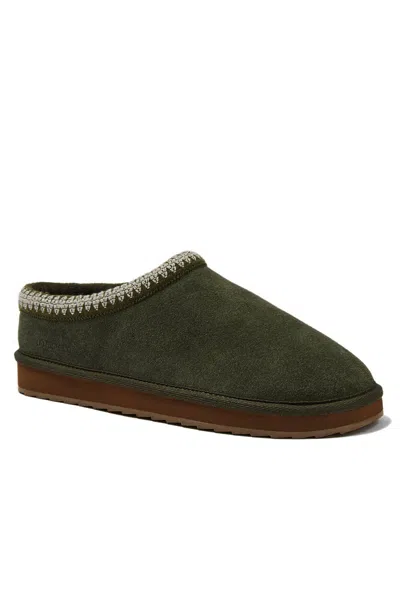 Lands' End Men's Suede Hearth Slippers In Green