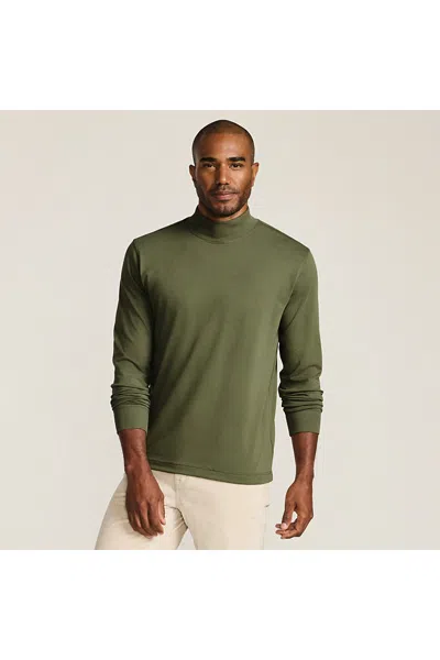 Lands' End Men's Super-t Mock Turtleneck In Green