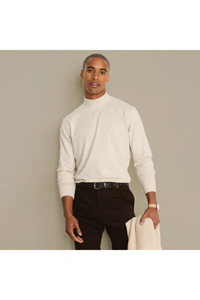 Lands' End Men's Super-t Mock Turtleneck In White