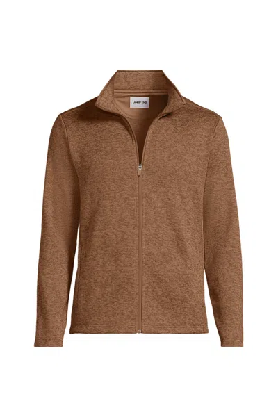 Lands' End Men's Sweater Fleece Zip Front Jacket In Multi