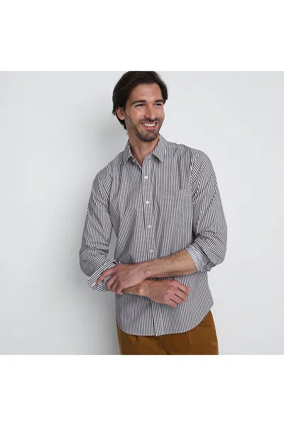 Lands' End Men's Tailored Fit Long Sleeve Travel Kit Shirt In Multi