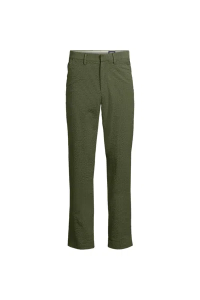 Lands' End Men's Tailored Seersucker Pants In Green