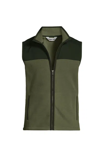 Lands' End Men's Tall Anyweather Raindefense Fleece Vest In Green