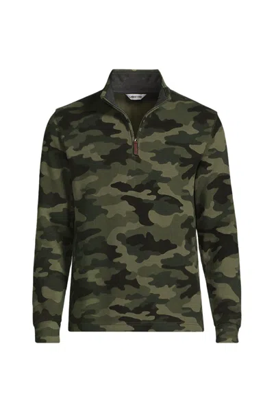 Lands' End Men's Tall Bedford Rib Casual Quarter Zip Pullover Sweater In Green