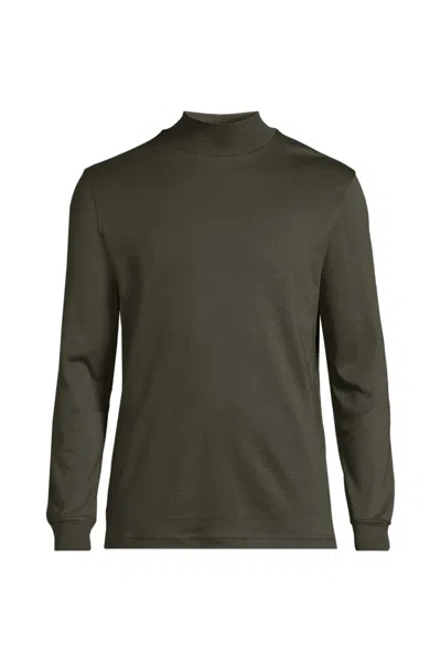 Lands' End Men's Tall Cotton Supima Mock Turtleneck In Green