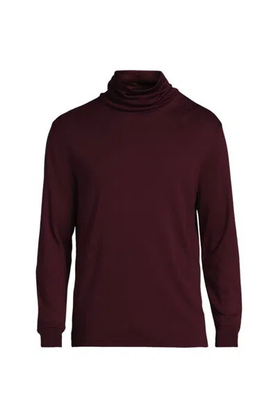 Lands' End Men's Tall Cotton Supima Turtleneck In Red