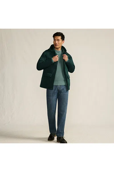 Lands' End Men's Tall Featherfree Insulated Hooded Jacket In Green