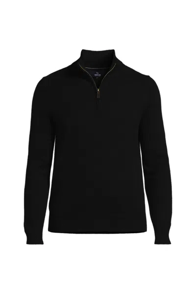 Lands' End Men's Tall Fine Gauge Cashmere Quarter Zip Sweater In Multi
