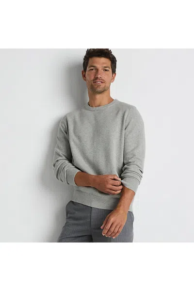 Lands' End Men's Tall Fine Gauge Cotton Crew Neck Sweater In Gray