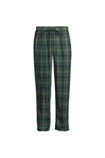 Lands' End Men's Tall Flannel Pajama Pants In Green