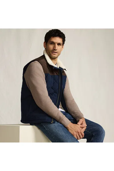 Lands' End Men's Tall Insulated Field Vest In Blue
