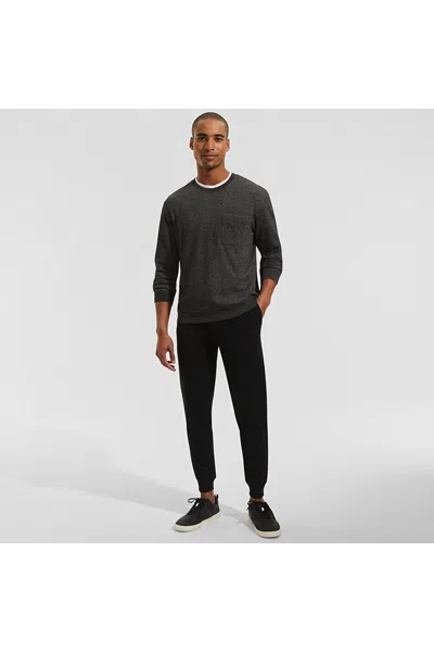 Lands' End Men's Tall Knit Jersey Sleep Jogger In Black