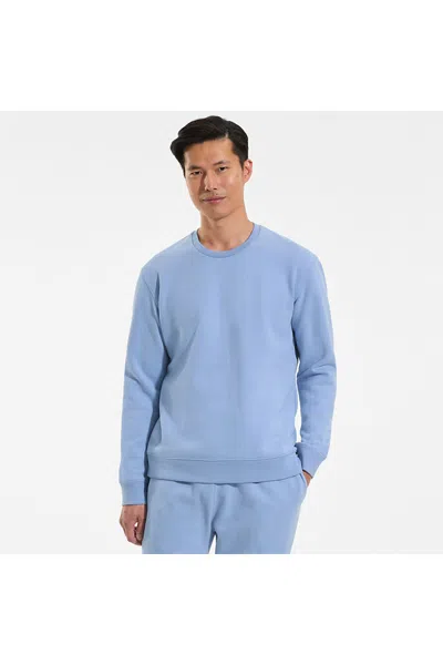Lands' End Men's Tall Long Sleeve Serious Sweats Crew Sweatshirt In Blue