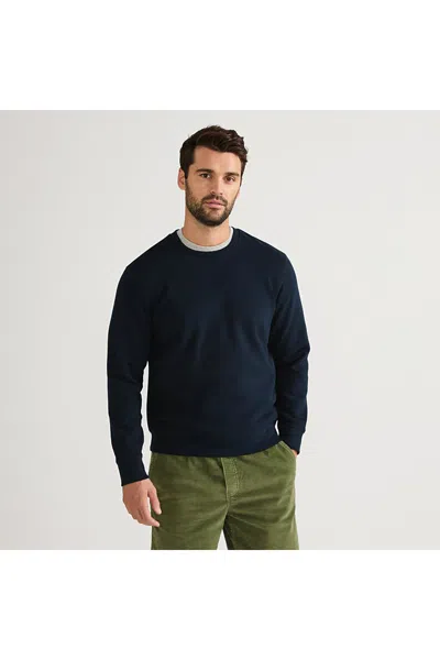 Lands' End Men's Tall Long Sleeve Serious Sweats Crew Sweatshirt In Blue