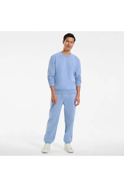 Lands' End Men's Tall Long Sleeve Serious Sweats Crew Sweatshirt In Blue