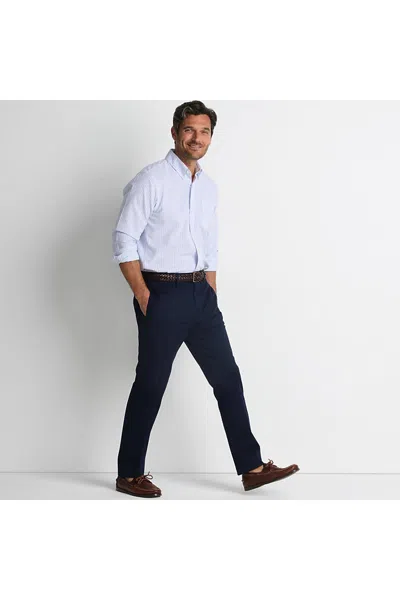 Lands' End Men's Tall No Iron Straight Fit Plain Front Chino Pant In Blue