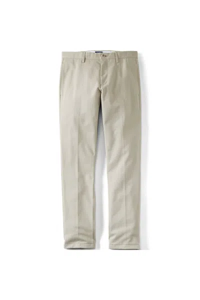 Lands' End Men's Tall No Iron Straight Fit Plain Front Chino Pant In Tan