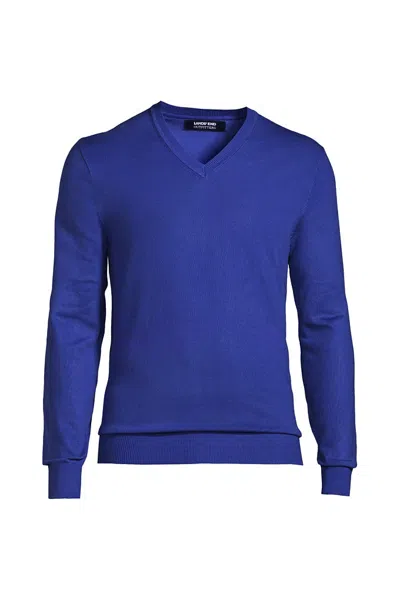 Lands' End Men's Tall Performance V-neck Sweater In Blue
