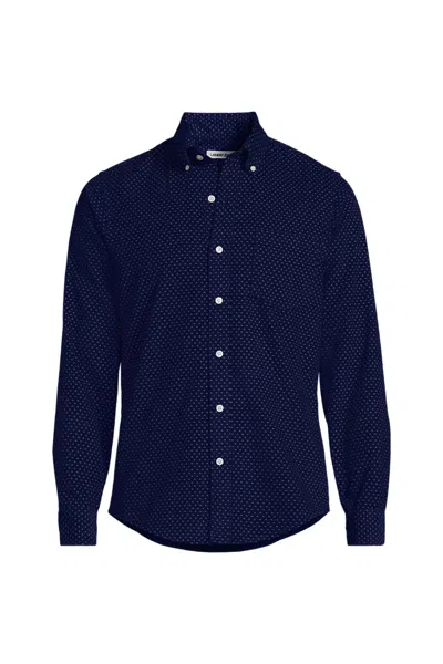 Lands' End Men's Tall Pinwale Corduroy Shirt In Blue