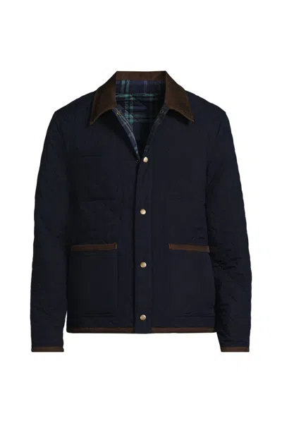 Lands' End Men's Tall Reversible Insulated Barn Jacket In Multi