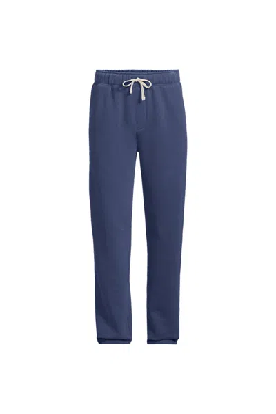 Lands' End Men's Tall Serious Sweats Straight Leg Sweatpant In Blue