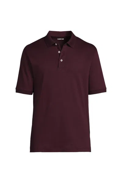 Lands' End Men's Tall Short Sleeve Cotton Supima Polo Shirt In Red