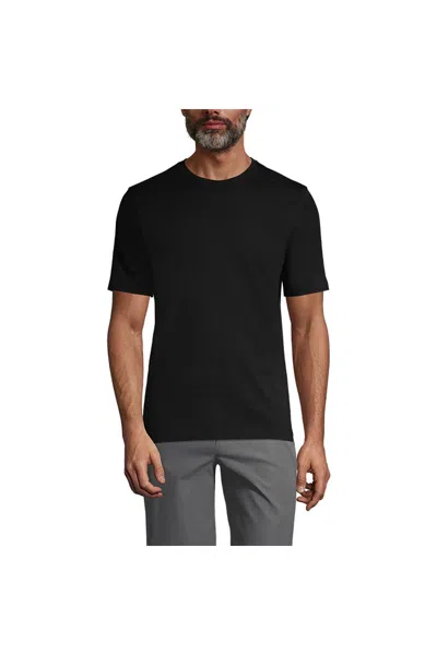 Lands' End Men's Tall Short Sleeve Essential T-shirt In Black