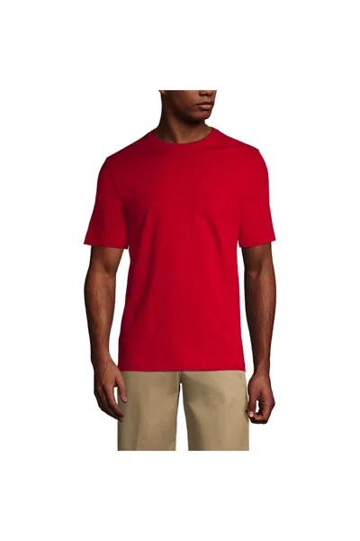 Lands' End Men's Tall Short Sleeve Essential T-shirt In Red
