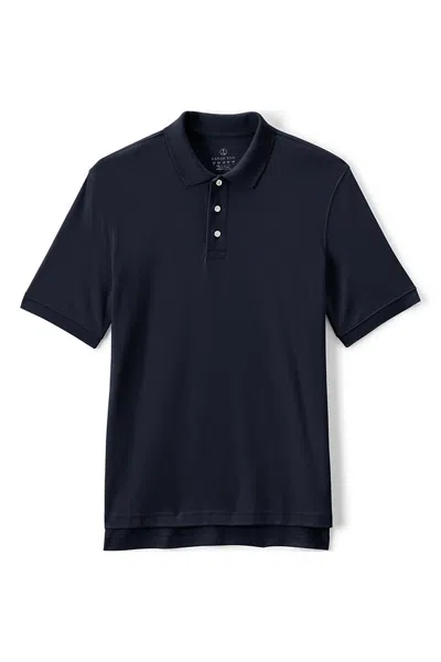 Lands' End Men's Tall Short Sleeve Interlock Polo Shirt In Blue