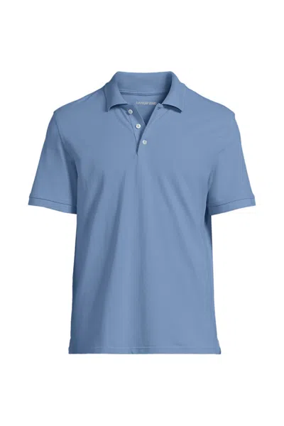 Lands' End Men's Tall Short Sleeve Performance Mesh Pique Polo In Blue