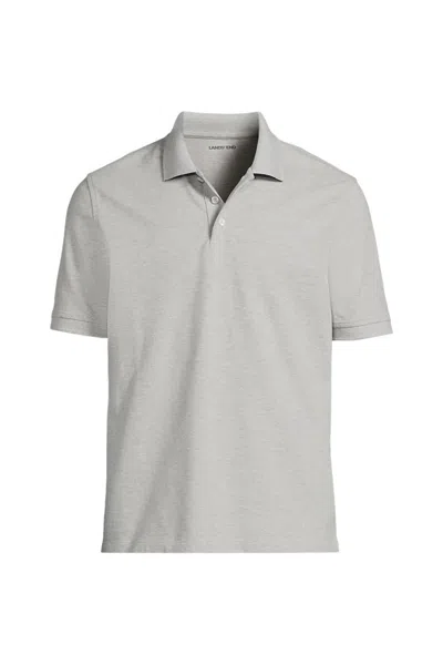 Lands' End Men's Tall Short Sleeve Performance Mesh Pique Polo In Gray