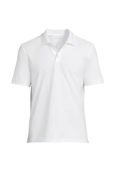 Lands' End Men's Tall Short Sleeve Performance Mesh Pique Polo In White