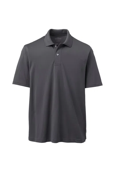 Lands' End Men's Tall Short Sleeve Polyester Polo In Gray