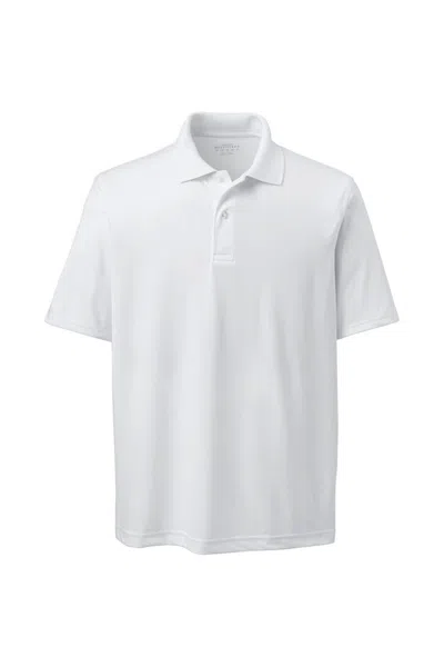 Lands' End Men's Tall Short Sleeve Polyester Polo In White