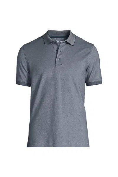 Lands' End Men's Tall Short Sleeve Travel Kit Polo In Gray