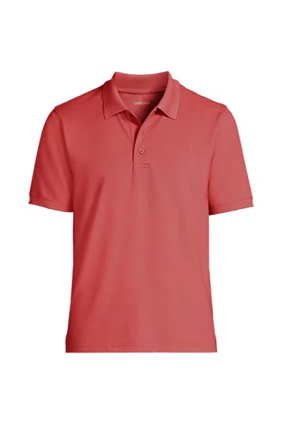 Lands' End Men's Tall Short Sleeve Travel Kit Polo In Pink