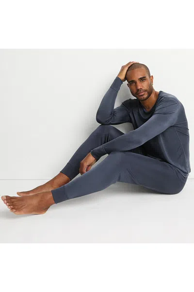 Lands' End Men's Tall Silk Long Underwear Pants In Gray