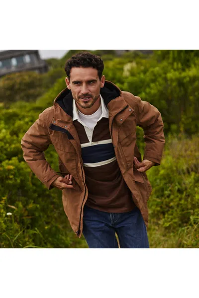 Lands' End Men's Tall Squall Field Rain Jacket In Brown