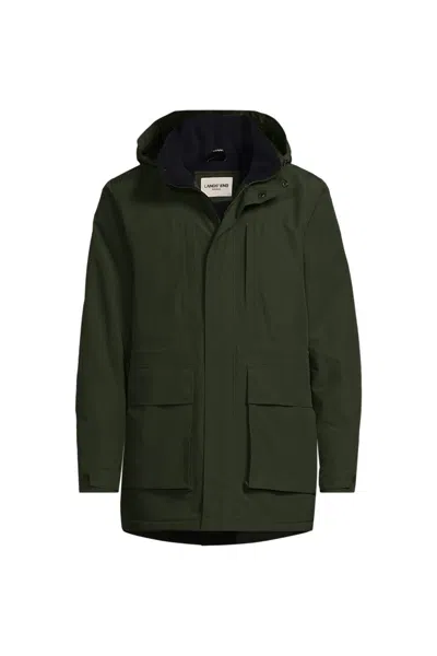 Lands' End Men's Tall Squall Waterproof Insulated Parka In Green