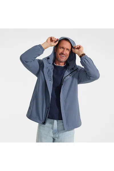 Lands' End Men's Tall Squall Waterproof Packable Rain Jacket In Blue
