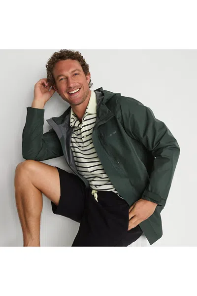 Lands' End Men's Tall Squall Waterproof Packable Rain Jacket In Green