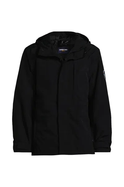 Lands' End Men's Tall Squall Waterproof Rain Jacket In Black