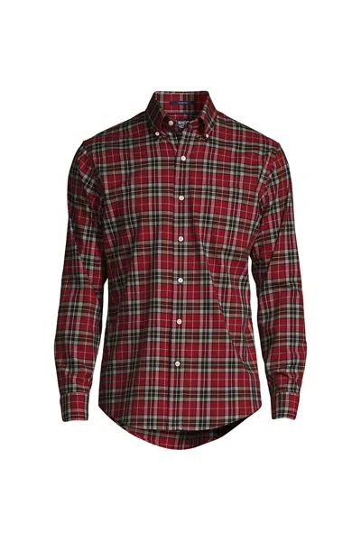 Lands' End Men's Tall Traditional Fit No Iron Twill Shirt In Multi