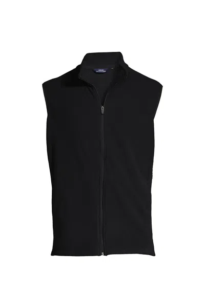 Lands' End Men's Thermacheck 100 Fleece Vest In Black