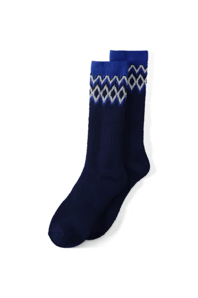 Lands' End Men's Thermaskin Heat Winter Boot Socks In White