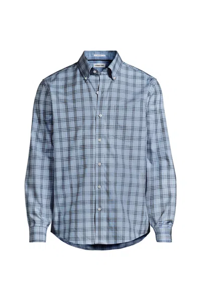 Lands' End Men's Traditional Fit No Iron Twill Shirt In Blue