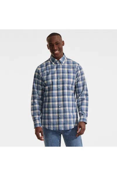 Lands' End Men's Traditional Fit No Iron Twill Shirt In Blue